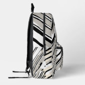 Zwart, wit en grijs strepen geometrisch patroon bedrukte rugzak (Links)