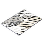 Zwart, wit en grijs strepen geometrisch patroon notitieboek (Linkerzijde)