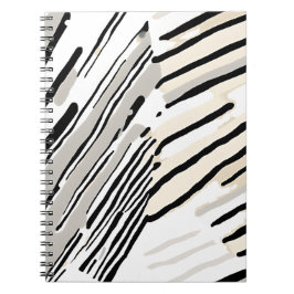 Zwart, wit en grijs strepen geometrisch patroon notitieboek