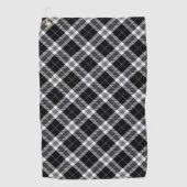 Zwart wit en grijs Tartan Golfhanddoek (Voorkant)