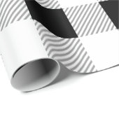 Zwart Wit en Grijs Tartan Patroon Cadeaupapier (Rol Hoek)