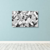Zwart, wit en grijs Terrazzo Photo Art Canvas Afdruk (Insitu (Houten vloer))