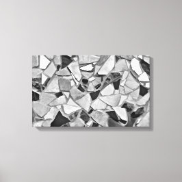 Zwart, wit en grijs Terrazzo Photo Art Canvas Afdruk