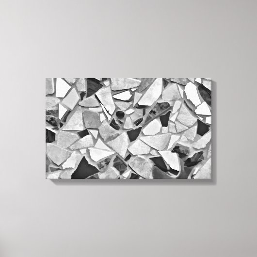 Zwart, wit en grijs Terrazzo Photo Art Canvas Afdruk (Voorkant)