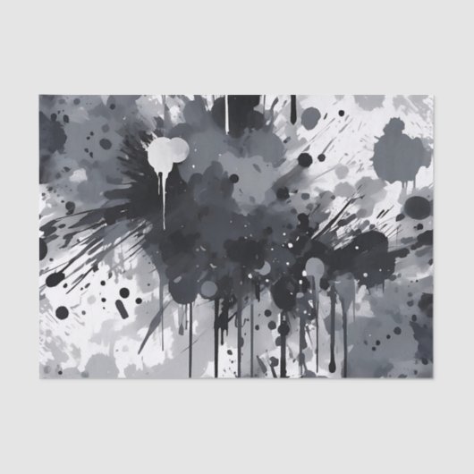 Zwart wit en grijs textuur tissuepapier (Voorkant)