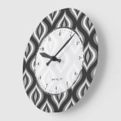 Zwart wit en grijs traag modern patroon grote klok (Hoek)