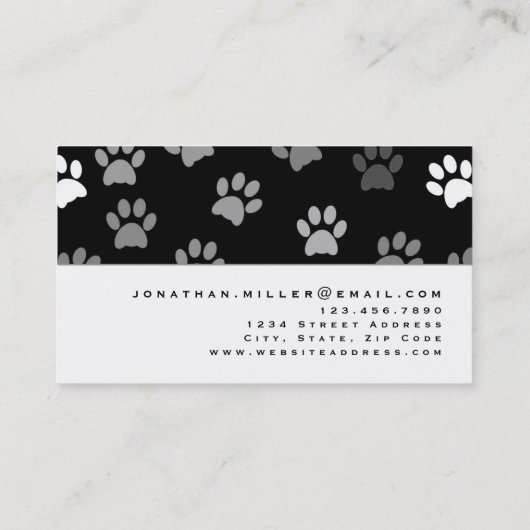 Zwart wit en grijs verf afdrukken visitekaartje (Achterkant)