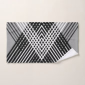 Zwart-wit en grijs verweven strepen op een bad handdoek (Handdoek)