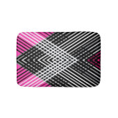 Zwart-wit en grijs verweven strepen op een badmat (Voorkant)