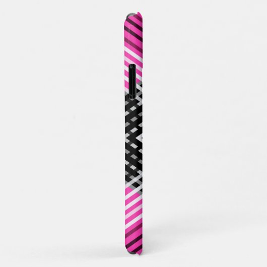 Zwart-wit en grijs verweven strepen op een Case-Mate iPhone case (Achterkant/rechts)