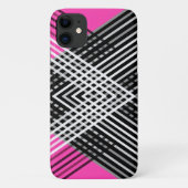 Zwart-wit en grijs verweven strepen op een Case-Mate iPhone case (Achterkant)