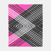 Zwart-wit en grijs verweven strepen op een fleece deken (Voorkant)