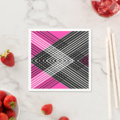 Zwart-wit en grijs verweven strepen op een servet (Insitu)