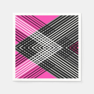 Zwart-wit en grijs verweven strepen op een servet