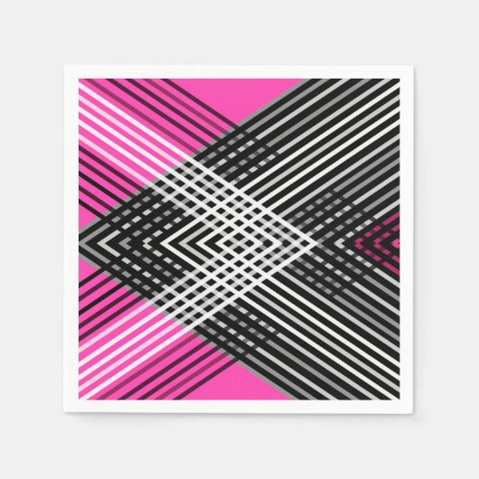 Zwart-wit en grijs verweven strepen op een servet (Voorkant)