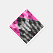 Zwart-wit en grijs verweven strepen op een servet (Hoek)