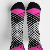 Zwart-wit en grijs verweven strepen op een sokken (Top)