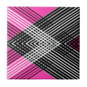 Zwart-wit en grijs verweven strepen op een tegeltje (Voorkant)