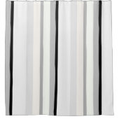 Zwart, wit en groen Abstracte strepen Douchegordijn (Voorkant)