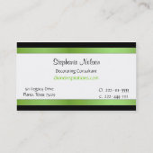 Zwart, wit en groen damast Visitekaartje (Achterkant)