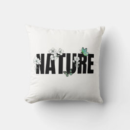 Zwart Wit en Groen Natuur Kussen