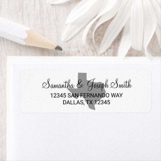 Zwart wit en hedendaags grijs Texas Etiket (Insitu)