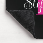 Zwart Wit en Heet Roze Meisje Modern Monogram Muismat (Hoek)