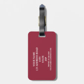 Zwart, wit en jester rood, gepersonaliseerd bagagelabel (Achterkant verticaal)