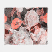 zwart-wit en kleurrijk rood, w fleece deken (Voorkant (Horizontaal))
