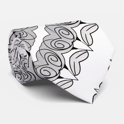 Zwart wit en koolgrijs stropdas (Opgerold)
