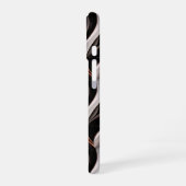Zwart, Wit en Koper Abstracte 3D Illusie iPhone 16 Hoesje (Linkerkant)