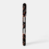 Zwart, Wit en Koper Abstracte 3D Illusie iPhone 16 Hoesje (Rechterkant)