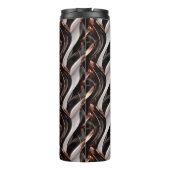 Zwart, wit en koper Abstracte 3D-illusie Thermosbeker (Achterkant)