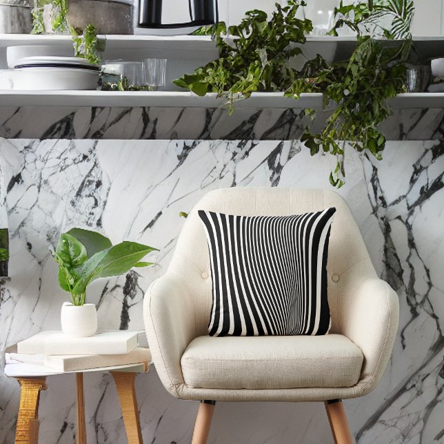 Zwart-wit en krullende spionageafdrukken kussen (Creator heeft geüpload)