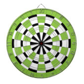 Zwart wit en Limoen dartboard Dartbord (Voorkant)