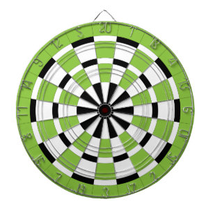 Zwart wit en Limoen dartboard Dartbord