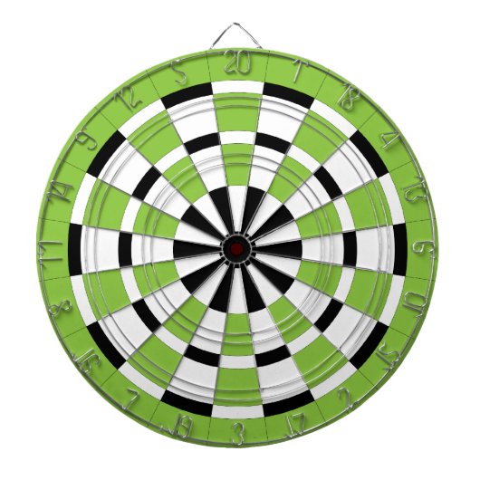 Zwart wit en Limoen dartboard Dartbord (Voorkant)