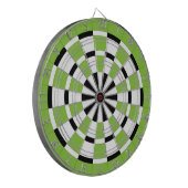 Zwart wit en Limoen dartboard Dartbord (Voorkant Links)