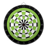 Zwart wit en Limoen dartboard Dartbord (Voorkant)