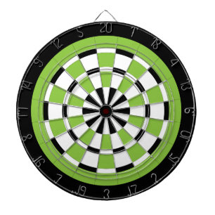 Zwart wit en Limoen dartboard Dartbord