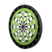 Zwart wit en Limoen dartboard Dartbord (Voorkant Rechts)
