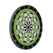 Zwart wit en Limoen dartboard Dartbord (Voorkant Links)