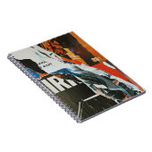 Zwart wit en oranje abstract schilderij notitieboek (Rechterzijde)