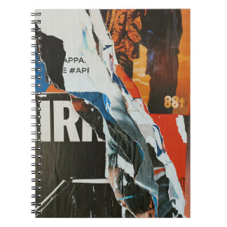 Zwart wit en oranje abstract schilderij notitieboek