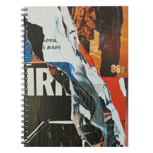 Zwart wit en oranje abstract schilderij notitieboek (Voorkant)