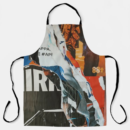 Zwart wit en oranje abstract schilderij schort (Voorkant)