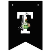 Zwart wit en Oranje geïllustreerd Halloween Buntin Vlaggetjes (Tweede vlag)