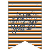 Zwart wit en Oranje geïllustreerd Halloween Buntin Vlaggetjes (Eerste vlag)