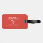 Zwart, wit en Oranje gestreept, gepersonaliseerd Bagagelabel (Achterkant horizontaal)