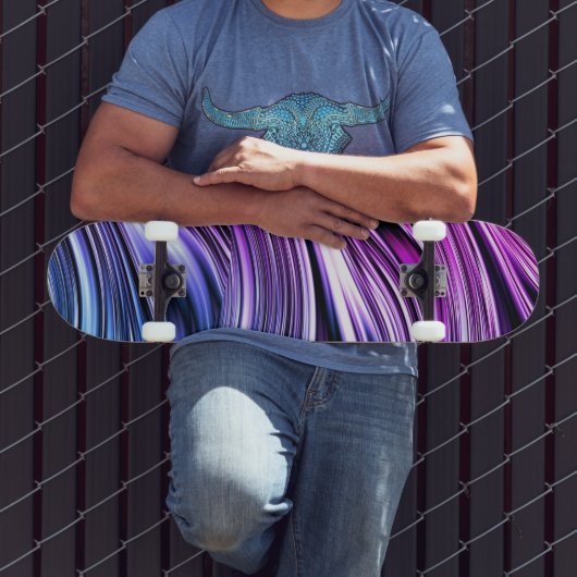 Zwart, Wit, en Paarse Strepen Persoonlijk Skateboard (Buiten 3)